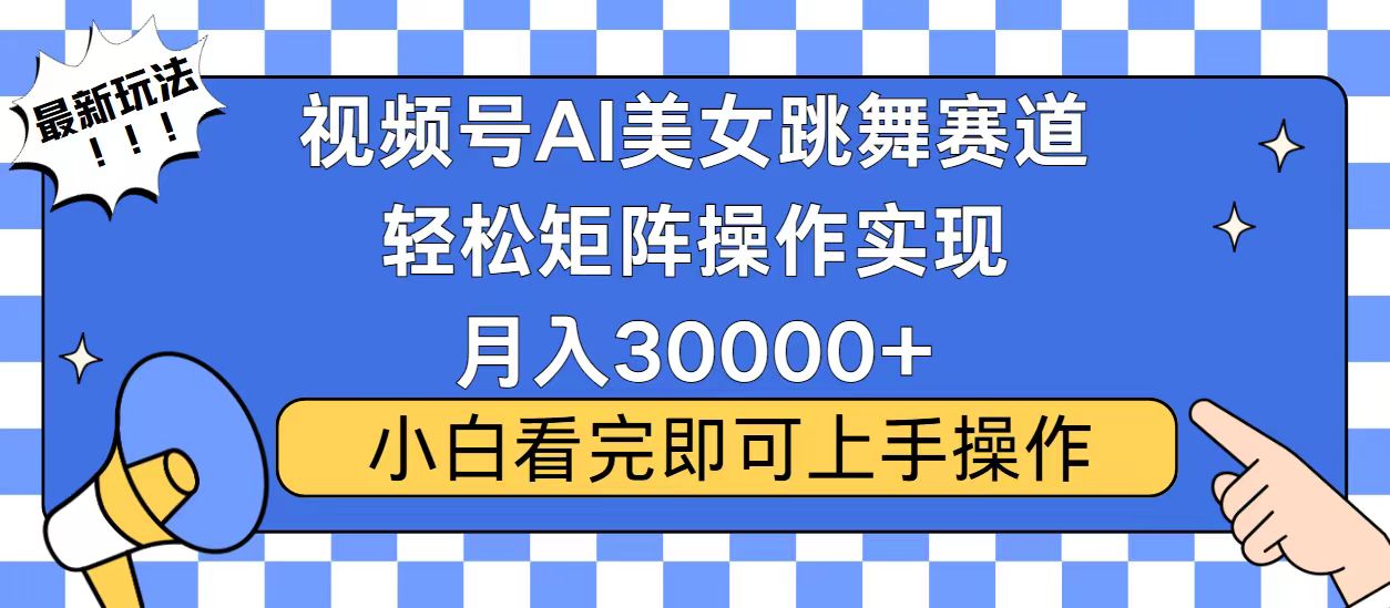 视频号蓝海赛道玩法，当天起号，拉爆流量收益，小白也能轻松月入30000+-瀚洪创业网