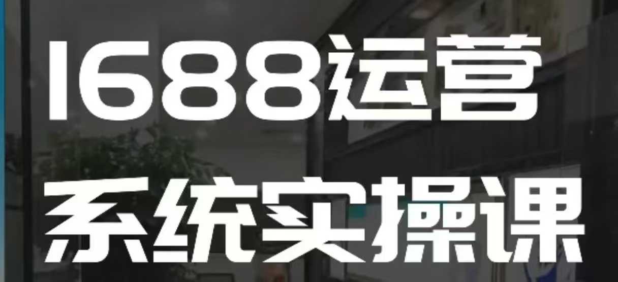 1688高阶运营系统实操课，快速掌握1688店铺运营的核心玩法-瀚洪创业网