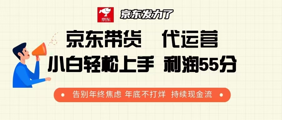 京东带货 代运营 利润55分 告别年终焦虑 年底不打烊 持续现金流-瀚洪创业网
