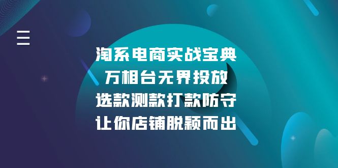 淘系电商实战宝典：万相台无界投放，选款测款打款防守，让你店铺脱颖而出-瀚洪创业网