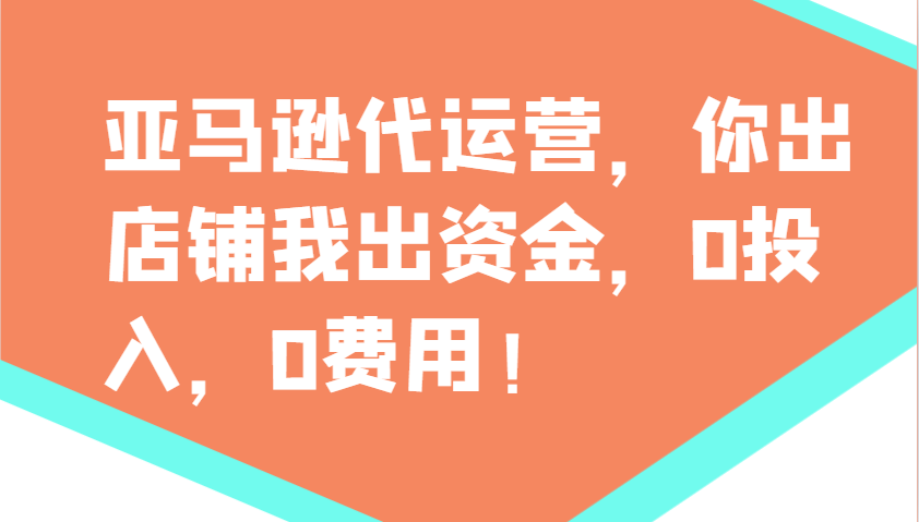 亚马逊代运营，你出店铺我出资金，0投入，0费用，无责任每天300分红，赢亏我承担-瀚洪创业网