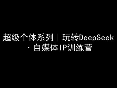超级个体系列，玩转DeepSeek·自媒体IP训练营，deepseek教程-瀚洪创业网