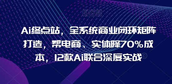 Ai终点站，全系统商业闭环矩阵打造，帮电商、实体降70%成本，12款Ai联合深度实战【0906更新】-瀚洪创业网