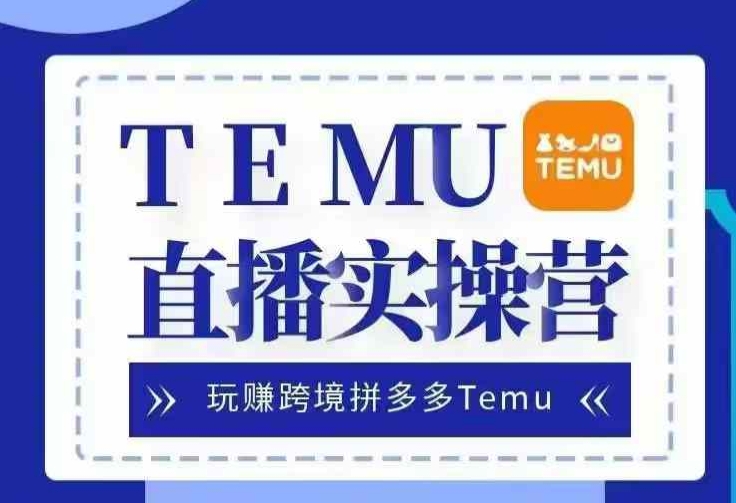 Temu直播实战营，玩赚跨境拼多多Temu，国内电商卷就出海赚美金-瀚洪创业网