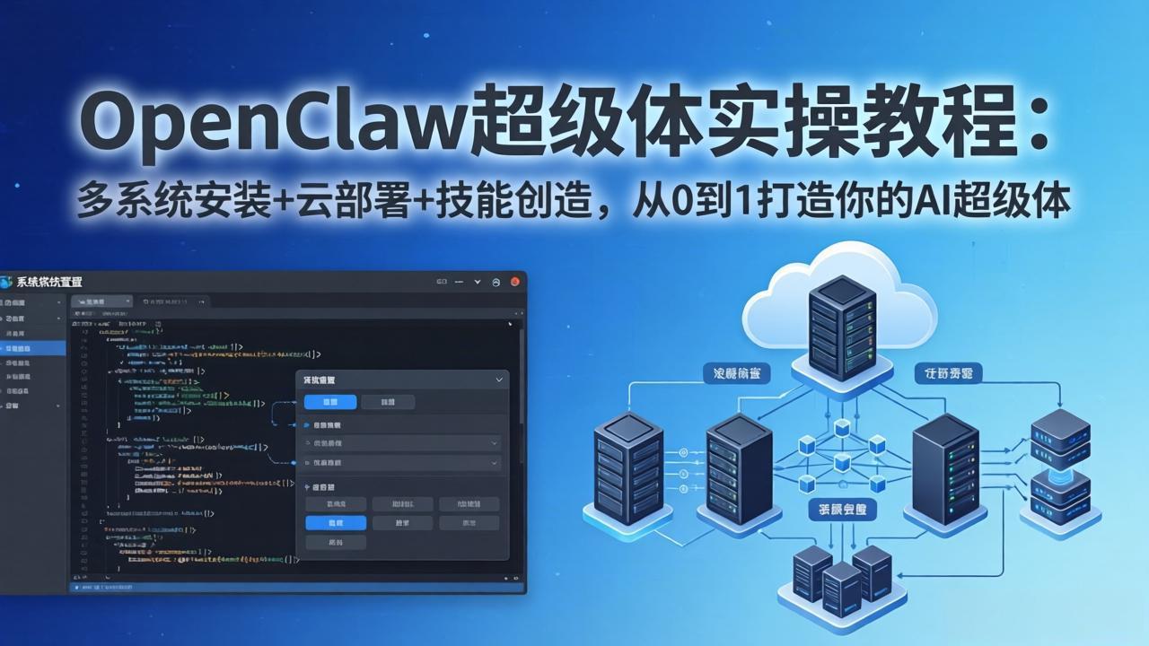 OpenClaw-小龙虾 超级体实操教程：多系统安装+云部署+技能创造，从0到1打造你的AI超级体-瀚洪创业网
