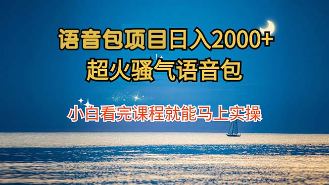 语音包项目 日入2000+ 超火骚气语音包小白看完课程就能马上实操-瀚洪创业网