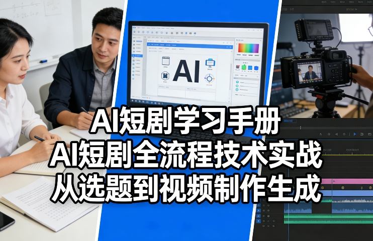 AI短剧学习手册，AI短剧全流程技术实战，从选题到视频制作生成-瀚洪创业网
