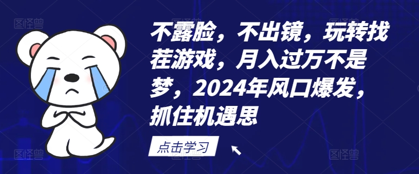 不露脸，不出镜，玩转找茬游戏，月入过万不是梦，2024年风口爆发，抓住机遇【揭秘】-瀚洪创业网