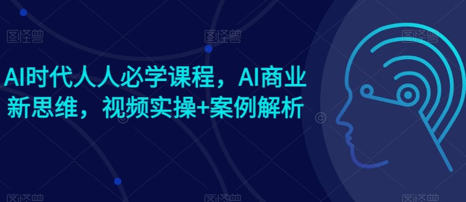 AI时代人人必学课程，AI商业新思维，视频实操+案例解析【赠AI商业爆款案例】-瀚洪创业网