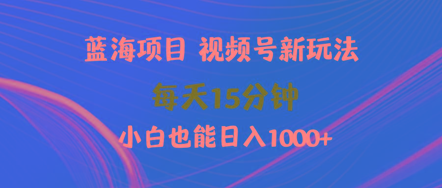 (9813期)蓝海项目视频号新玩法 每天15分钟 小白也能日入1000+-瀚洪创业网
