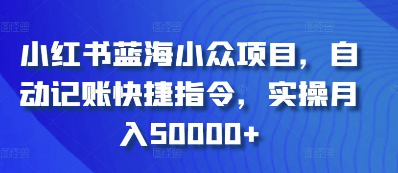 小红书蓝海小众项目，自动记账快捷指令，实操月入50000+【揭秘】-瀚洪创业网