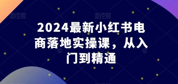 2024最新小红书电商落地实操课，从入门到精通-瀚洪创业网