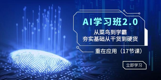 AI学习班2.0：从菜鸟到学霸，夯实基础从干货到硬货，重在应用(17节课)-瀚洪创业网