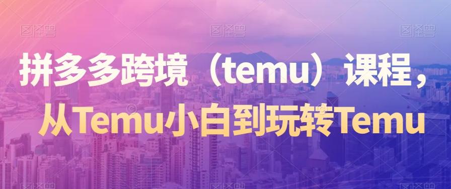 拼多多跨境（temu）课程，从Temu小白到玩转Temu-瀚洪创业网