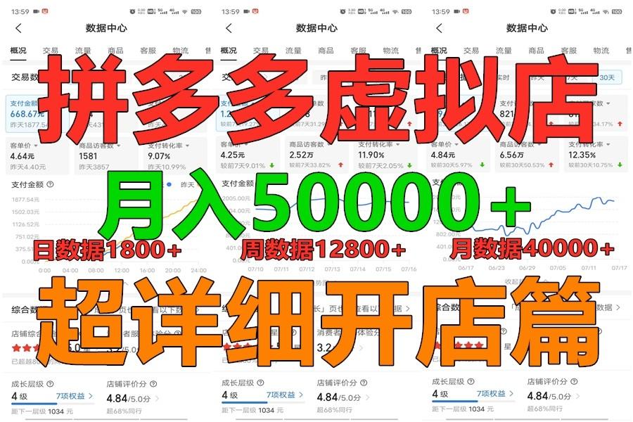 拼多多虚拟电商训练营月入40000+你也行，暴利稳定长久，副业首选-瀚洪创业网
