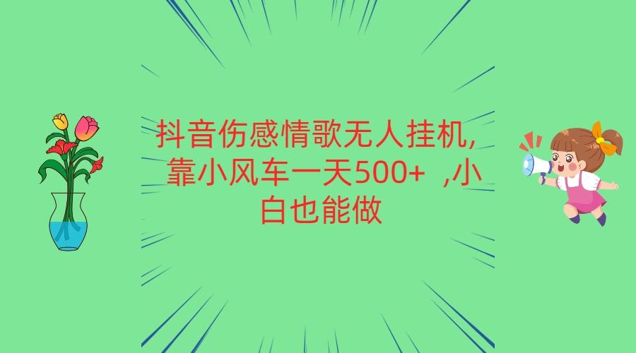 抖音伤感情歌无人挂机 靠小风车一天500+ 小白也能做-瀚洪创业网