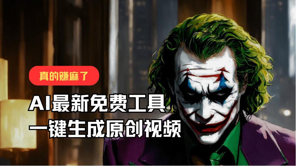 最新免费AI工具，一键生成原创视频，佛系搬运，轻松月入10000+！-瀚洪创业网
