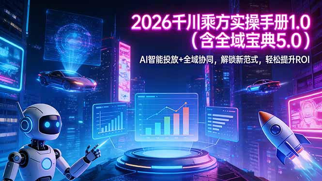 2026 千川乘方实操手册 1.0(含全域宝典 5.0-瀚洪创业网