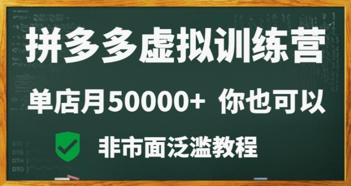 拼多多虚拟电商训练营月入30000+你也行，暴利稳定长久，副业首选-瀚洪创业网