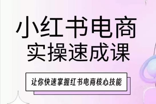 小红书电商实操速成课，让你快速掌握红书电商核心技能-瀚洪创业网