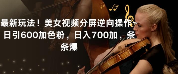 最新玩法！美女视频分屏逆向操作~日引600加色粉，日入700加，条条爆【揭秘】-瀚洪创业网