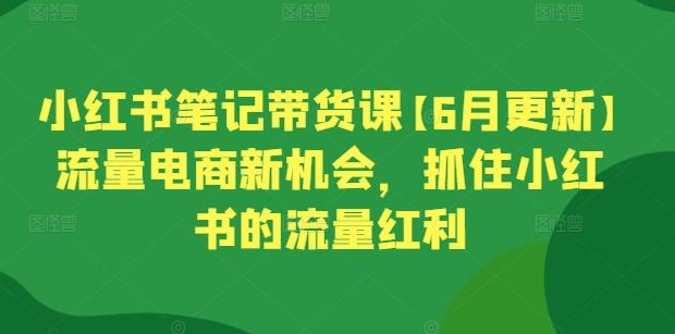 小红书笔记带货课【6月更新】流量电商新机会，抓住小红书的流量红利-瀚洪创业网
