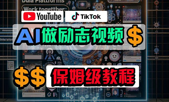 利用AI制作励志视频，在YouTube和TikTok赚钱，小白可做(附工具-瀚洪创业网