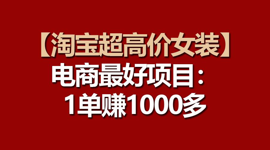 【淘宝超高价女装】电商最好项目：一单赚1000多-瀚洪创业网