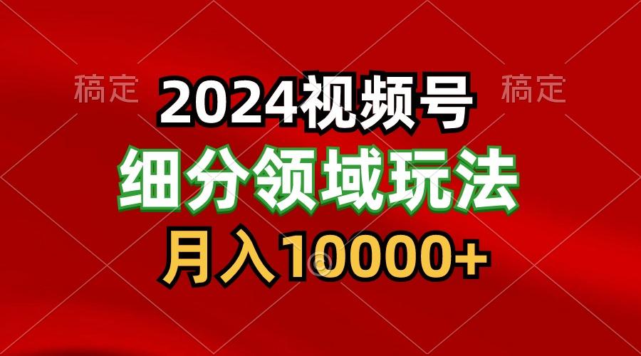 2024视频号分成计划细分领域玩法，每天5分钟，月入1W+-瀚洪创业网