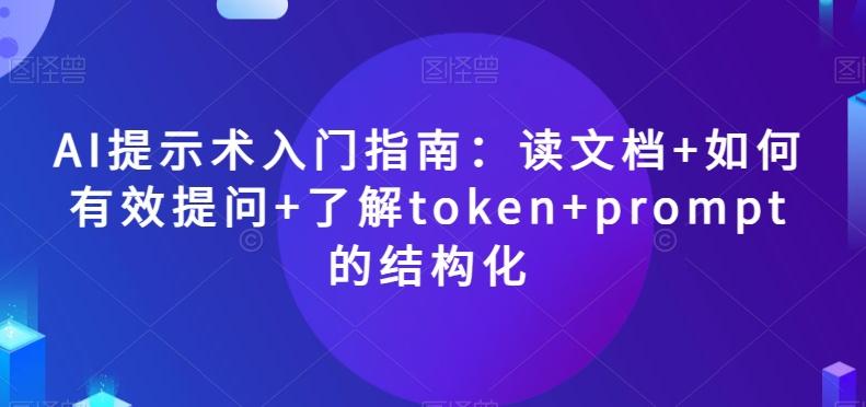 AI提示术入门指南：读文档+如何有效提问+了解token+prompt的结构化【揭秘】-瀚洪创业网