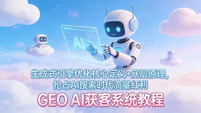 GEO AI获客系统教程：生成式引擎优化核心定义+底层原理，抢占AI搜索时代流量红利-瀚洪创业网