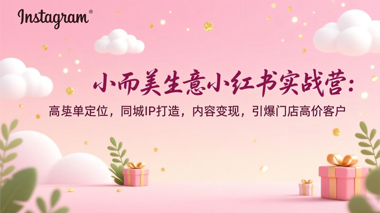 小而美生意小红书实战营：高客单定位，同城IP打造，内容变现，引爆门店高价客户-瀚洪创业网