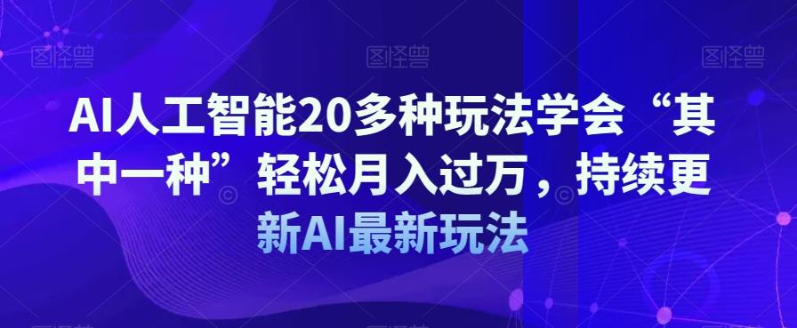 AI人工智能20多种玩法学会“其中一种”轻松月入过万，持续更新AI最新玩法-瀚洪创业网