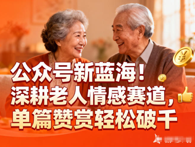 公众号新蓝海！深耕老人情感赛道，单篇赞赏轻松破1k-瀚洪创业网