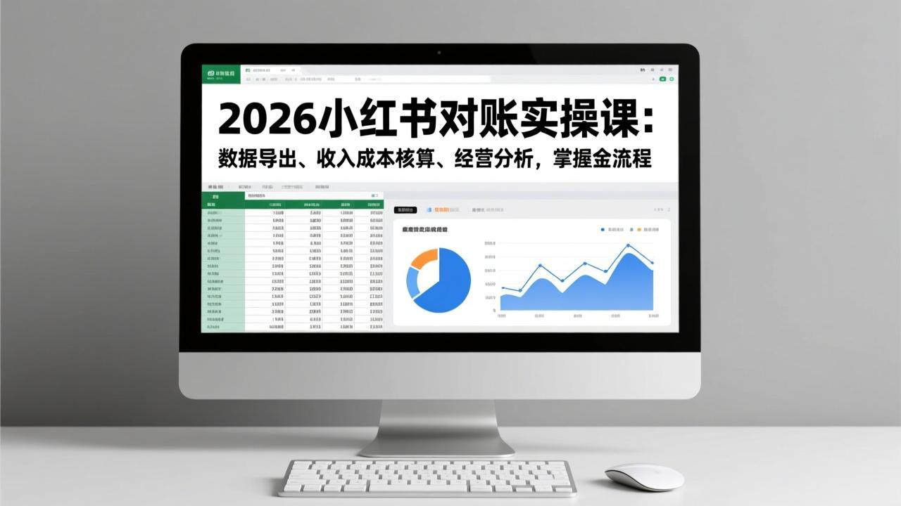 2026小红书对账实操课：数据导出、收入成本核算、经营分析，掌握全流程-瀚洪创业网