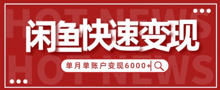 【新手项目】小白快速在闲鱼单月单账号变现6000+的秘密-瀚洪创业网