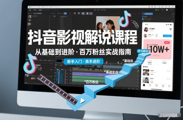抖音百万粉丝影视解说课程，基础到进阶课，适合新手和进阶学习-瀚洪创业网