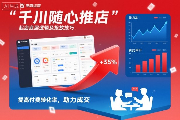 千川随心推起店底层逻辑及投放技巧，提高付费转化率，助力成交-瀚洪创业网