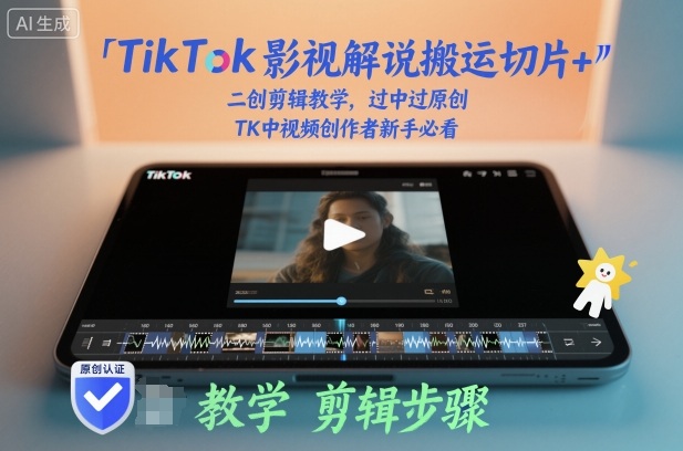 TikTok影视解说搬运切片+二创剪辑教学，过中过原创，TK中视频创作者新手必看-瀚洪创业网