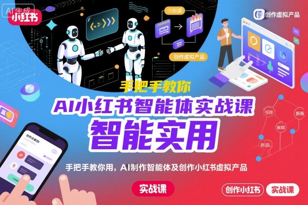 AI小红书智能体实战课，手把手教你用AI制作智能体及创作小红书虚拟产品，提效+内容商业化(更新)-瀚洪创业网