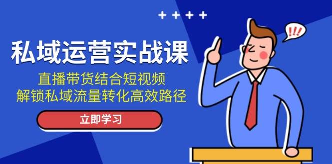 私域运营实战课：直播带货结合短视频，解锁私域流量转化高效路径-瀚洪创业网