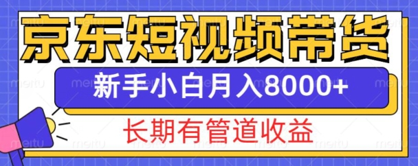京东短视频带货新玩法，长期管道收益，新手也能月入8000+-瀚洪创业网