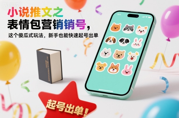小说推文之表情包营销号，这个傻瓜式玩法，新手也能快速起号出单-瀚洪创业网
