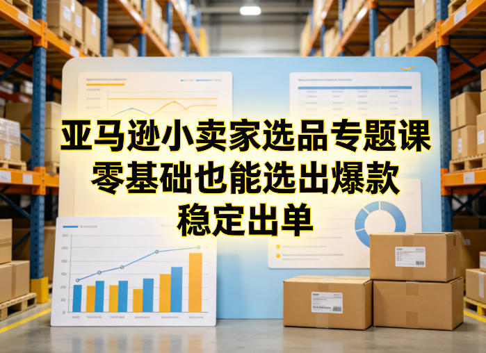 亚马逊小卖家选品专题课，零基础也能选出爆款，稳定出单-瀚洪创业网