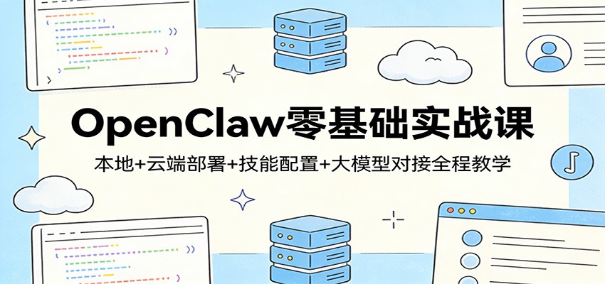 OpenClaw零基础实战课：本地+云端部署+技能配置+大模型对接全程教学-瀚洪创业网