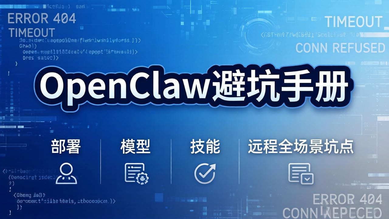 OpenClaw避坑手册：部署+模型+技能+远程全场景坑点，一次性给你说全，少走弯路-瀚洪创业网