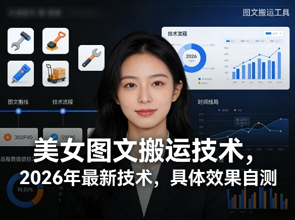 美女图文搬运技术，2026年最新技术，具体效果自测-瀚洪创业网
