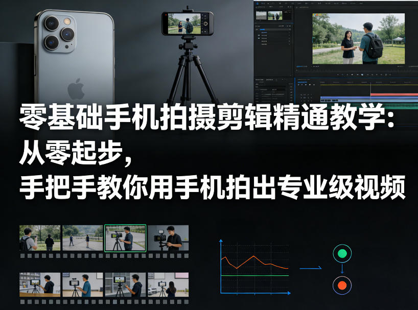 零基础手机拍摄剪辑精通教学：从零起步，手把手教你用手机拍出专业级视频-瀚洪创业网