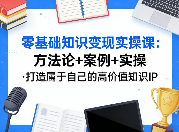 零基础知识变现实操课，方法论+案例+实操，打造属于自己的高价值知识IP-瀚洪创业网