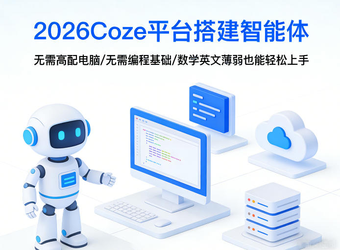 2026Coze平台搭建智能体，无需高配电脑、无需编程基础，哪怕数学和英文薄弱也能轻松上手-瀚洪创业网